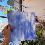 Rocky Mountain Skys Dark Blue White Clear Iridescent Fusible 90 COE Sheet Glass Colorado Glassworks
