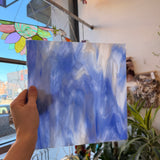 Rocky Mountain Skys Dark Blue White Clear Iridescent Fusible 90 COE Sheet Glass Colorado Glassworks