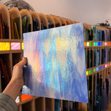 Rocky Mountain Skys Dark Blue White Clear Iridescent Fusible 90 COE Sheet Glass Colorado Glassworks
