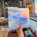 Rocky Mountain Skys Dark Blue White Clear Iridescent Fusible 90 COE Sheet Glass Colorado Glassworks