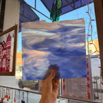Rocky Mountain Skys Dark Blue White Clear Iridescent Fusible 90 COE Sheet Glass Colorado Glassworks