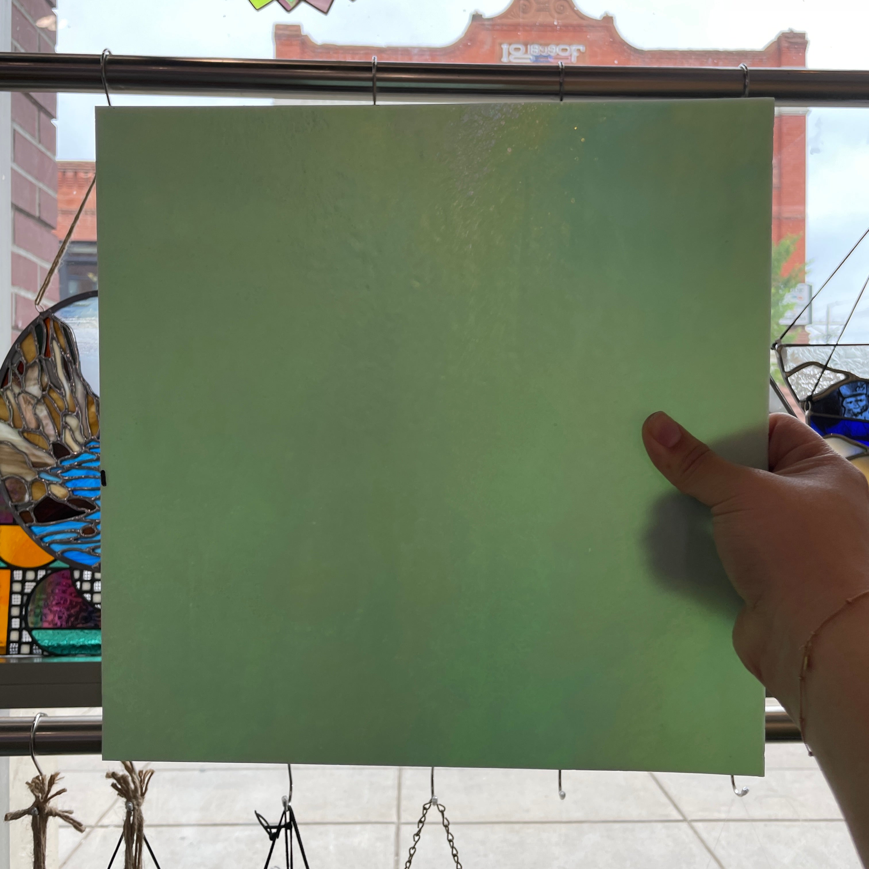 Mint Green Iridescent Wissmach Fusible 96 COE (96 06 LUM) Sheet Glass Colorado Glassworks