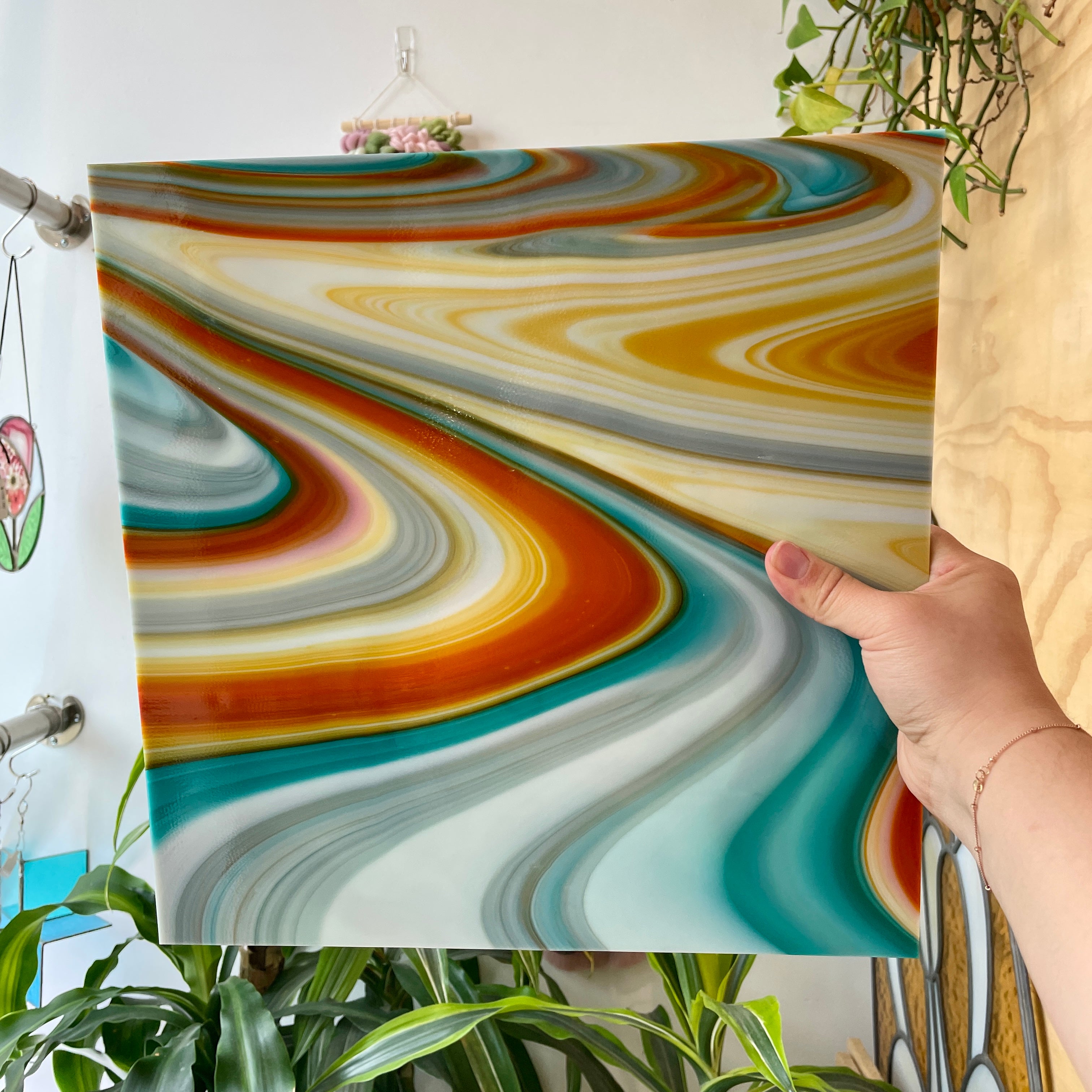 Southwest Fusers Reserve Oceanside Fusible 96 COE (FRSWF) Sheet Glass Colorado Glassworks OS-SOUTHWEST-FR (12x12in)