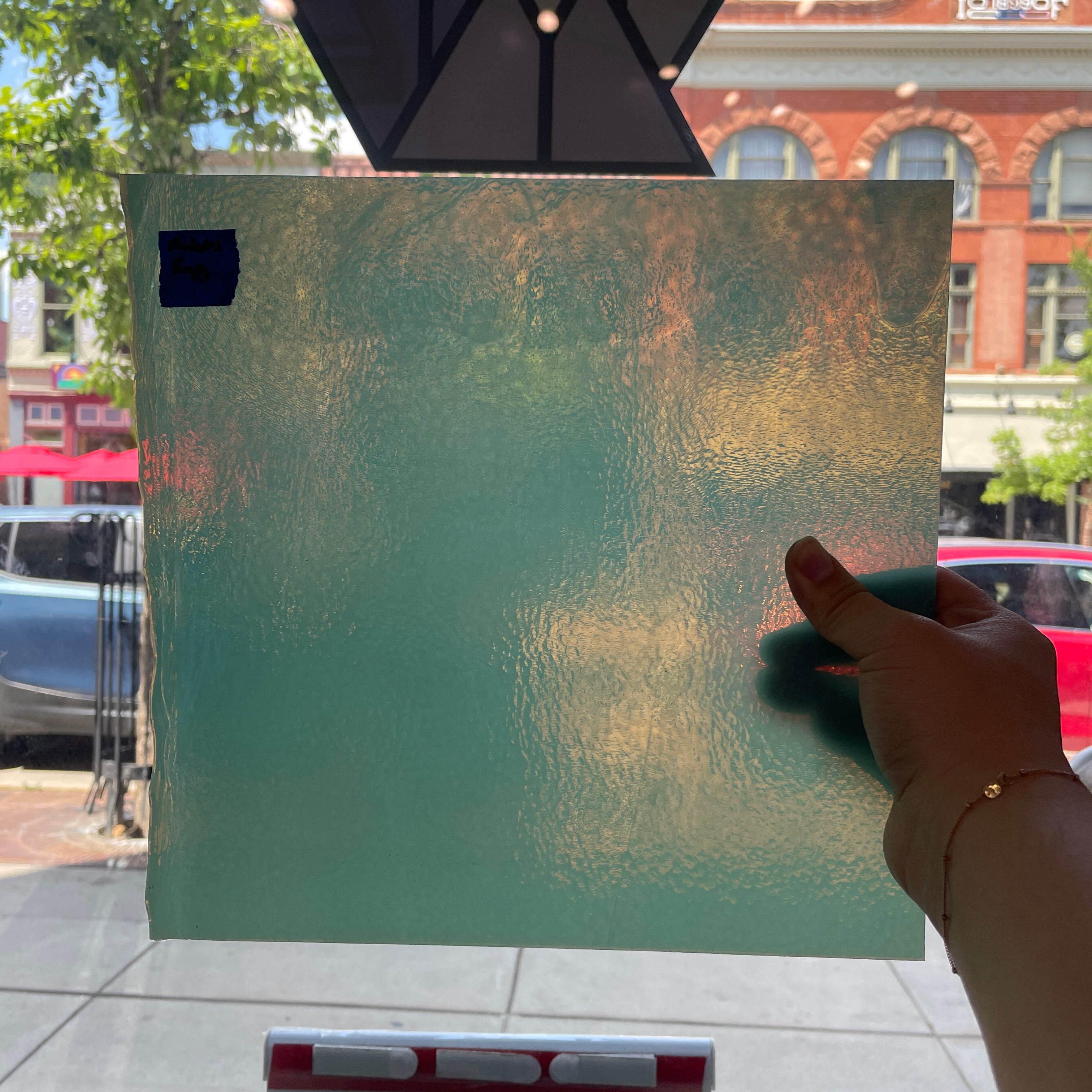 Robins Egg Blue Bullseye Fusible 90 COE Sheet Glass Colorado Glassworks