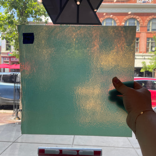 Robins Egg Blue Bullseye Fusible 90 COE Sheet Glass Colorado Glassworks