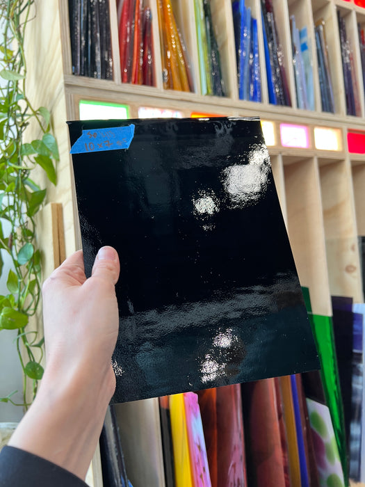 Black Solid Opaque Spectrum Sheet Glass Colorado Glassworks SP1413 (10x7in)