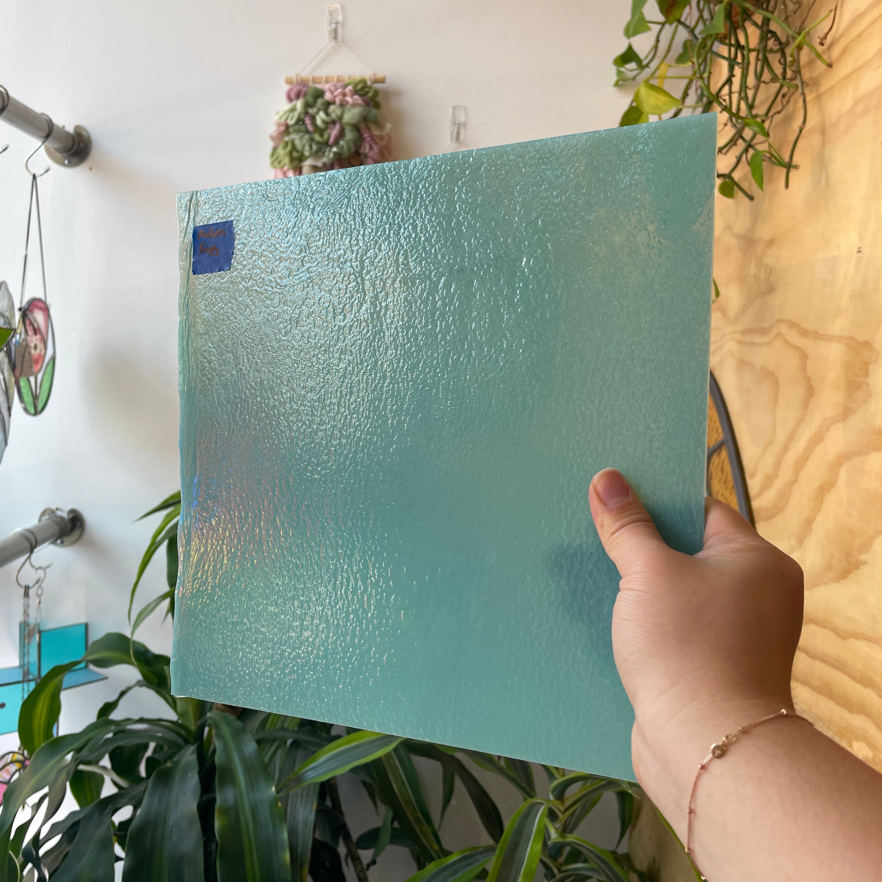Robins Egg Blue Bullseye Fusible 90 COE Sheet Glass Colorado Glassworks