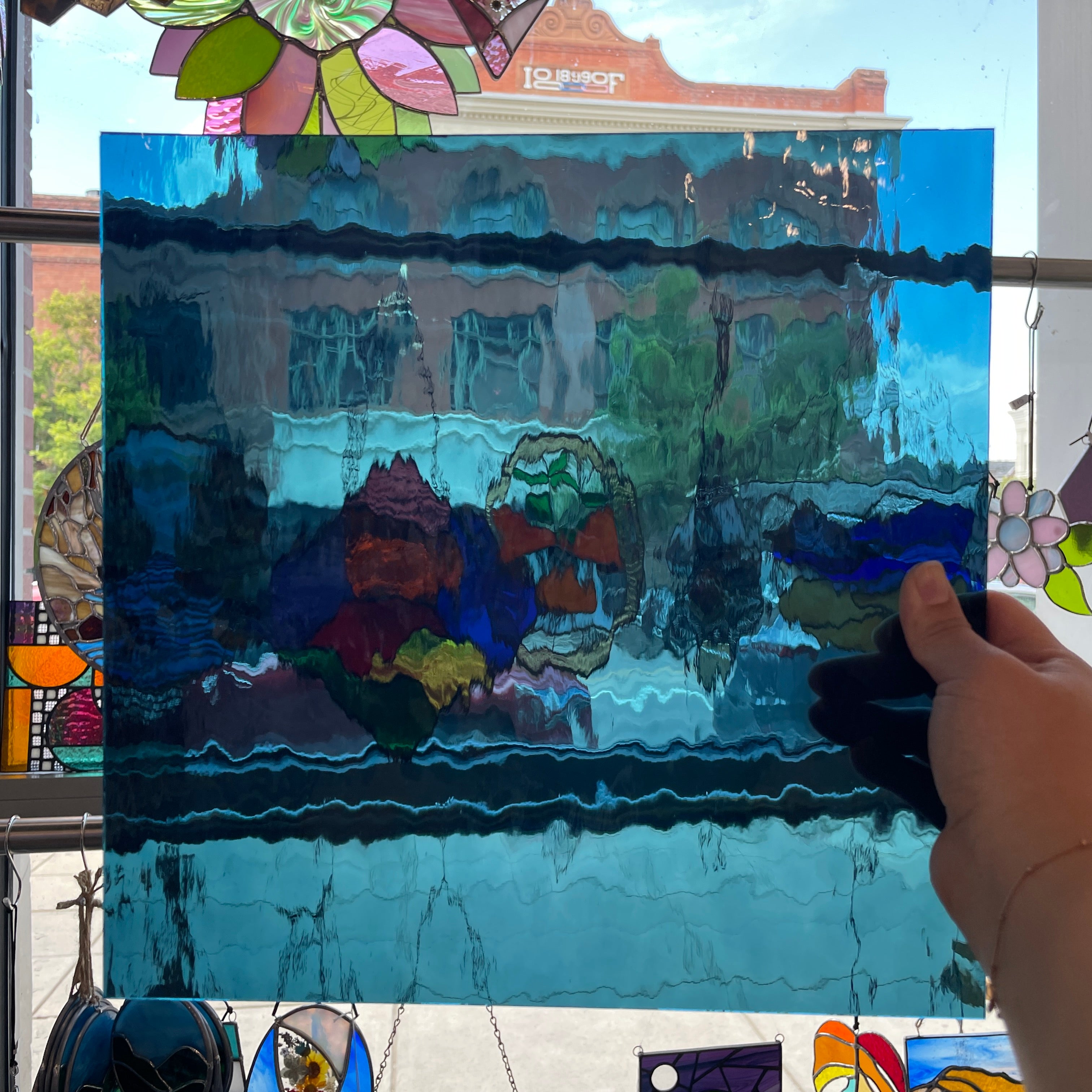 Steel Blue Waterglass Oceanside Fusible 96 COE (538-4W-F) Sheet Glass Colorado Glassworks