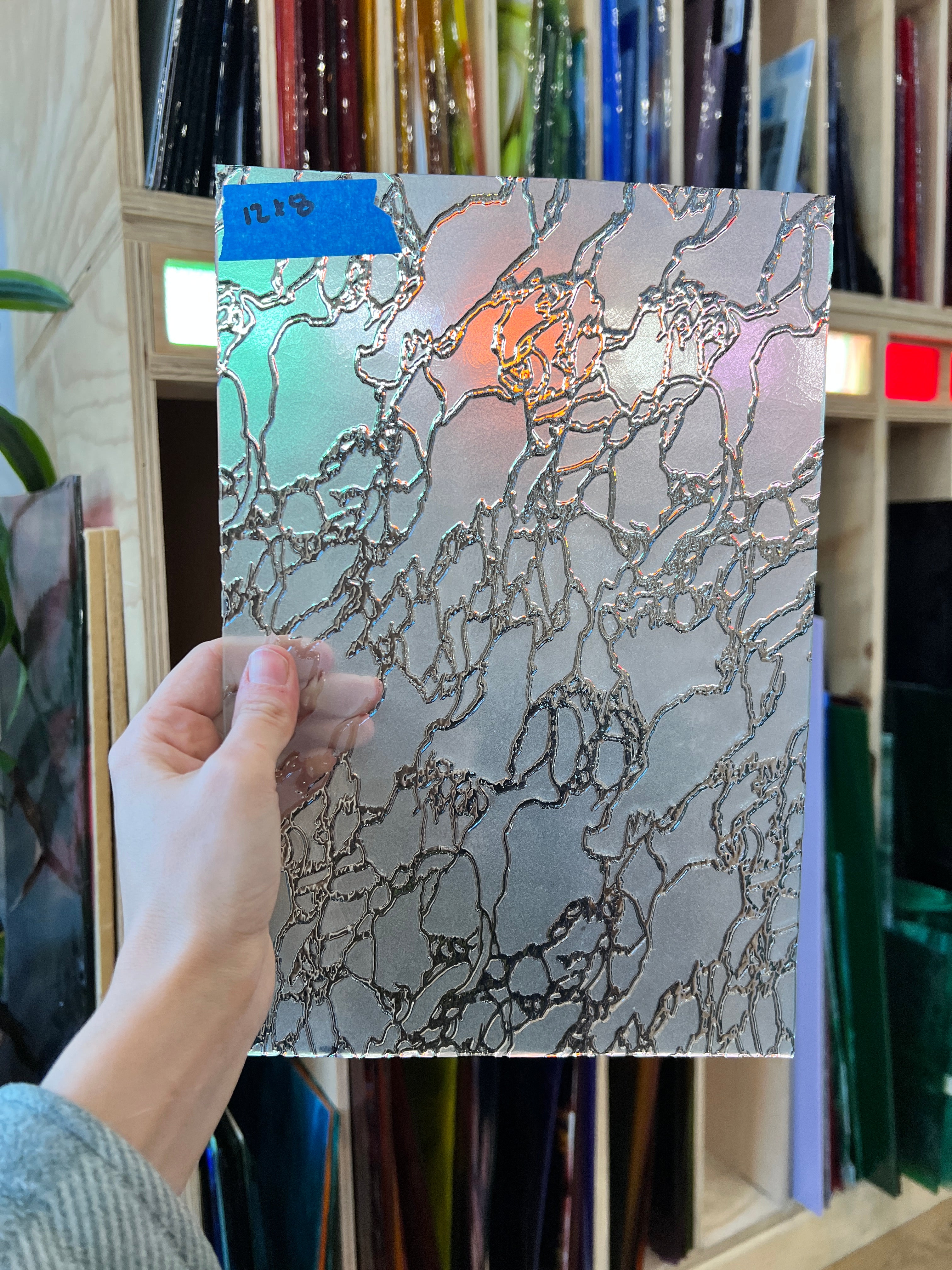 Frosted Niagara Clear Texture Sheet Glass Colorado Glassworks ID0235 (12x8in)