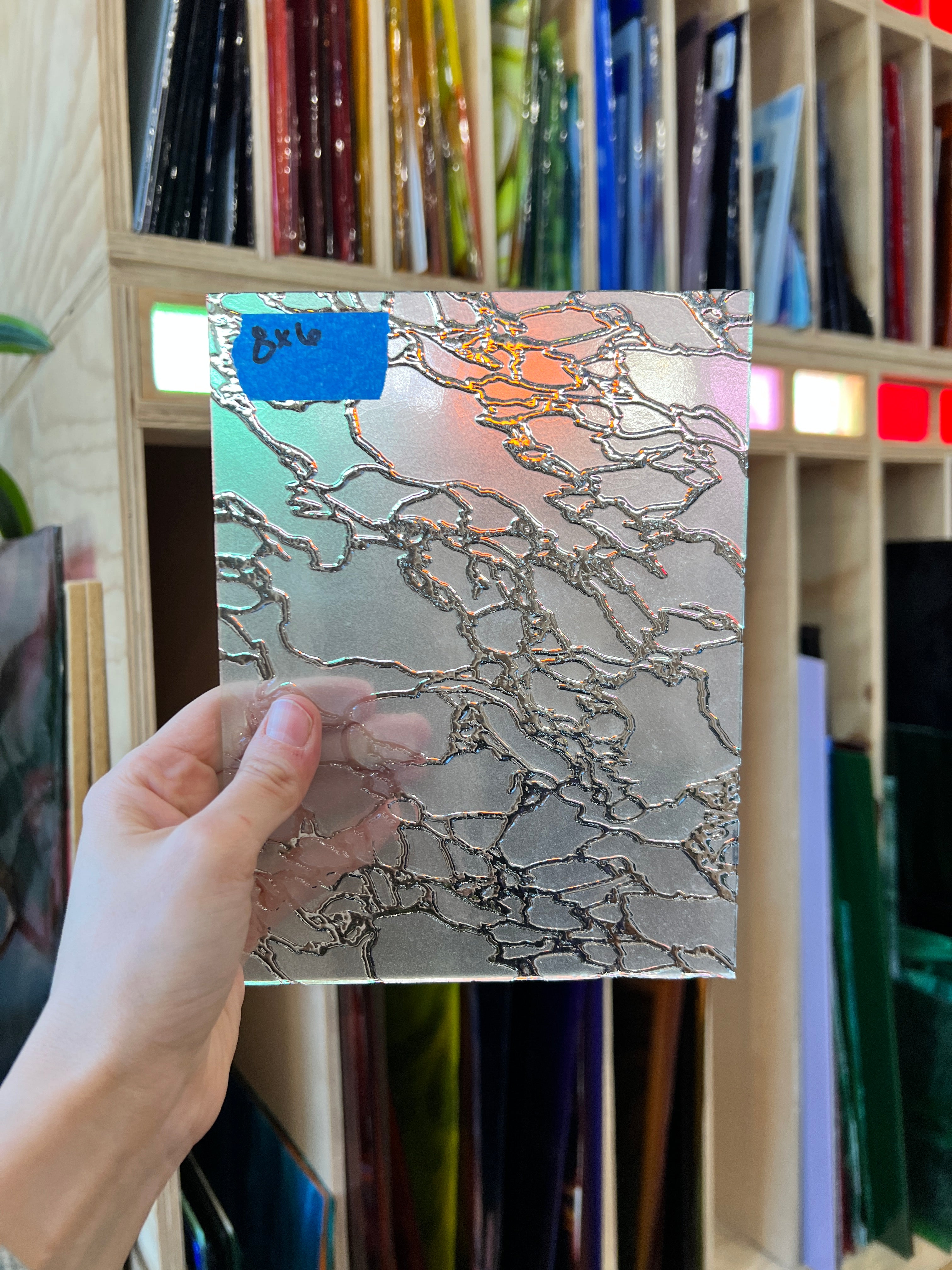 Frosted Niagara Clear Texture Sheet Glass Colorado Glassworks ID0237 (6x8in)