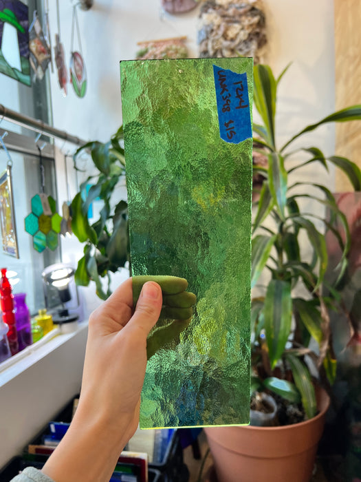 Green Hammered Vintage Sheet Glass Colorado Glassworks