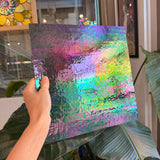 Purple Iridescent Lace Clear Transparent Sheet Glass