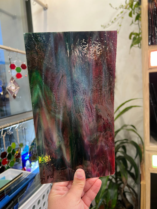 Pink Green Mixed Bullseye Sheet Glass Colorado Glassworks