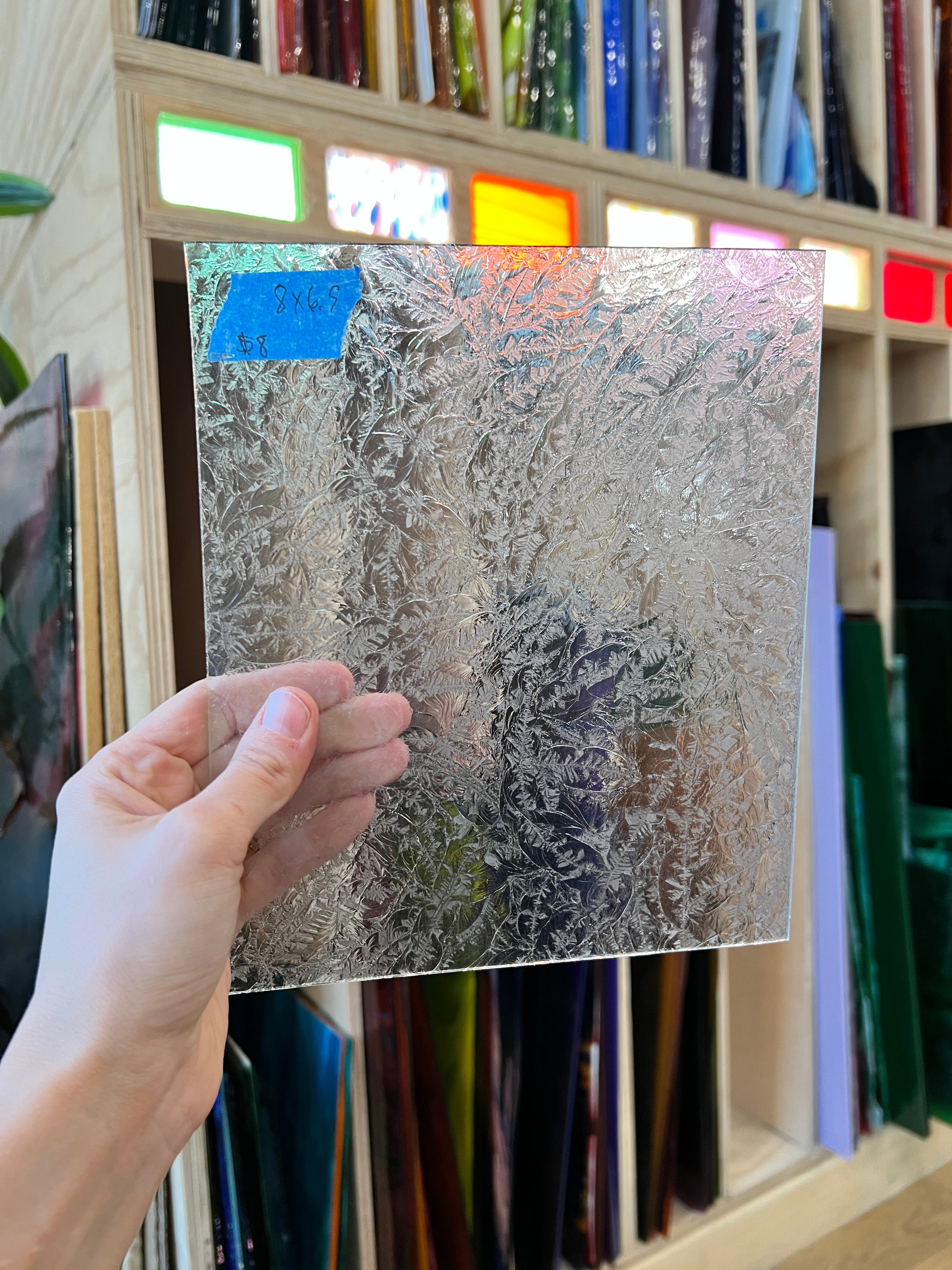Clear Glue Chip Texture Sheet Glass Colorado Glassworks GC0251 (8x6.5in)