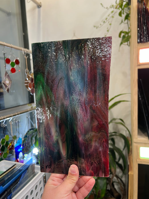 Pink Green Mixed Bullseye Sheet Glass Colorado Glassworks