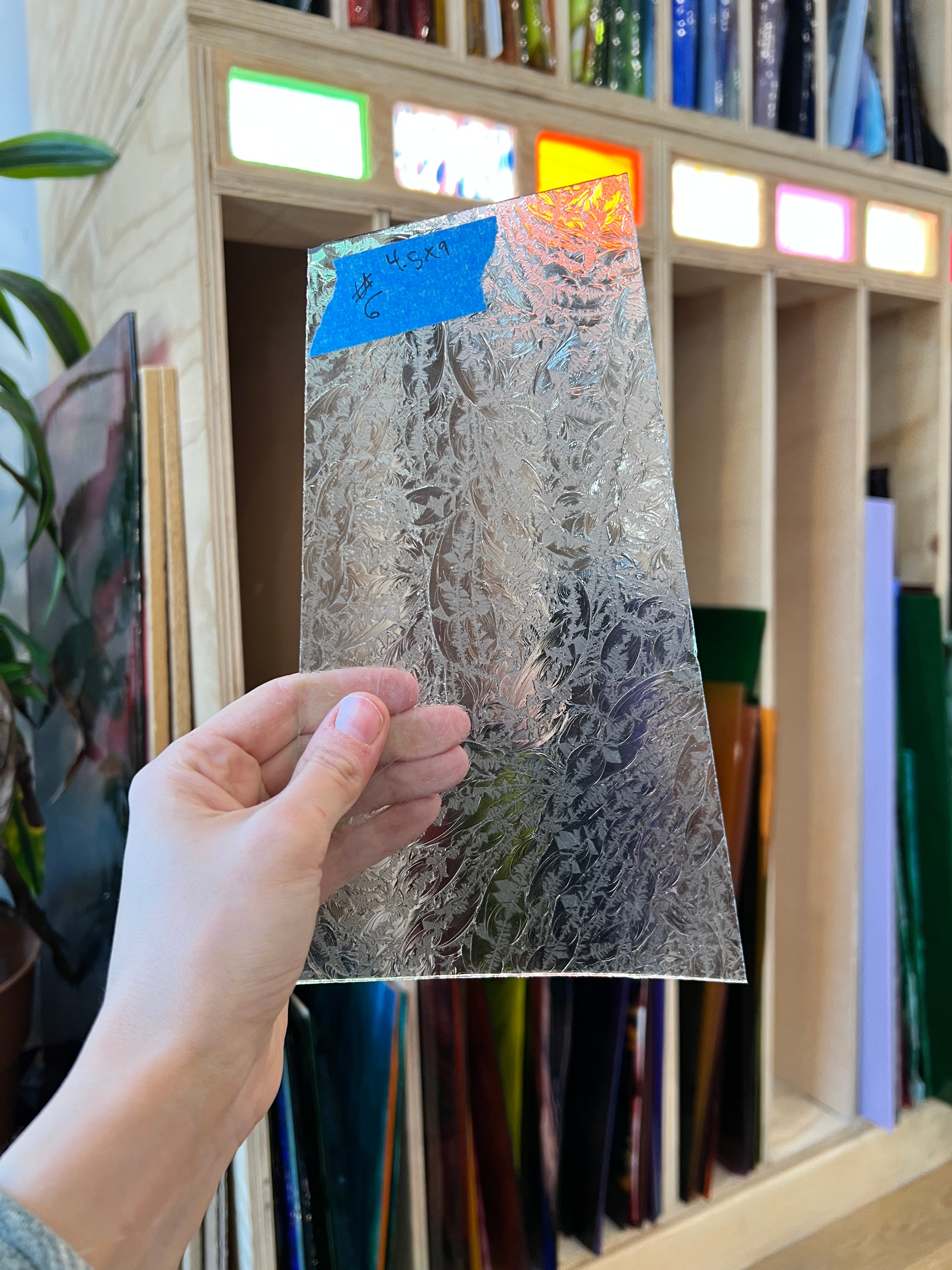 Clear Glue Chip Texture Sheet Glass Colorado Glassworks GC0253 (9x4.5in)