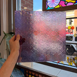 Purple Iridescent Lace Clear Transparent Sheet Glass