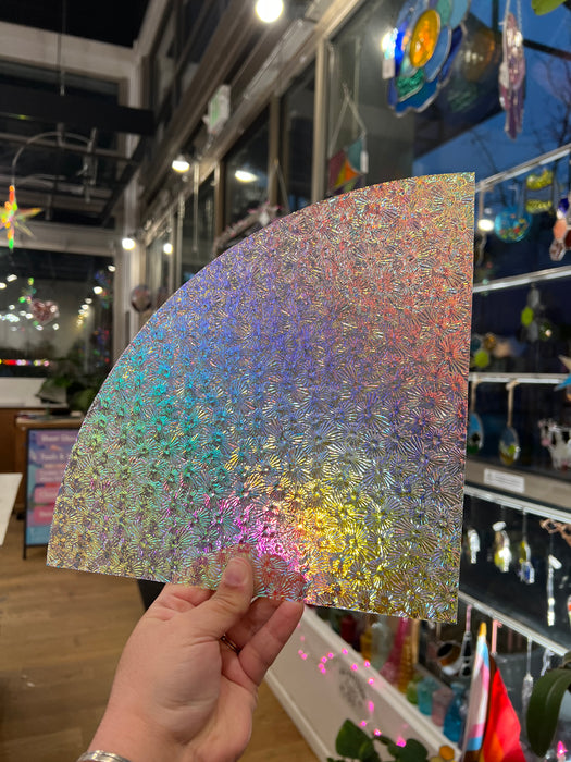 Stained Glass Sheet Dichroic Rainbow Florentine 1/4 Sheet Glass 96 COE Colorado Glass Works