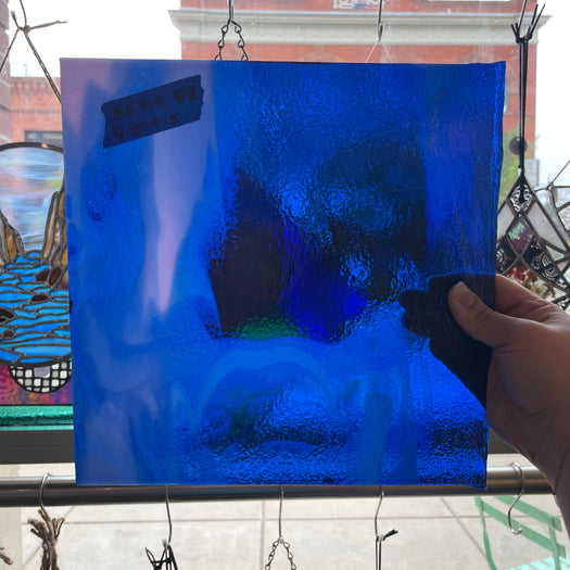 Curious Dark Blue &Neolavender Bullseye Fusible 90 COE Sheet Glass Colorado Glassworks