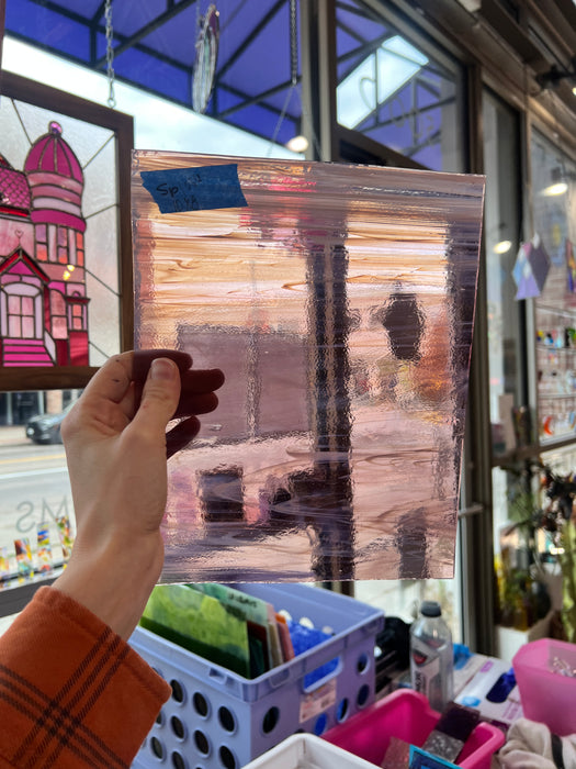 Light Pink/Purple Wispy Vintage Spectrum Sheet Glass Colorado Glassworks   