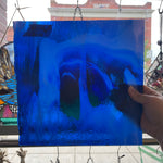 Curious Dark Blue &Neolavender Bullseye Fusible 90 COE Sheet Glass Colorado Glassworks