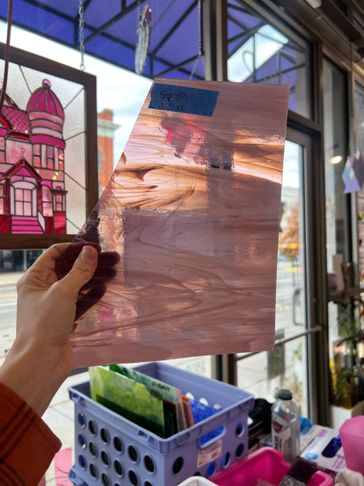 Light Pink/Purple Wispy Vintage Spectrum Sheet Glass Colorado Glassworks   