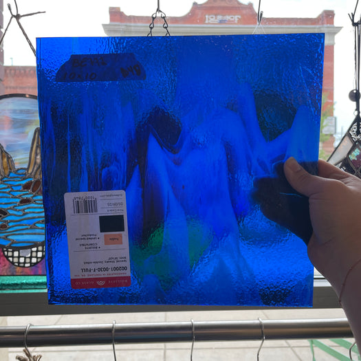 Curious Dark Blue &Neolavender Bullseye Fusible 90 COE Sheet Glass Colorado Glassworks