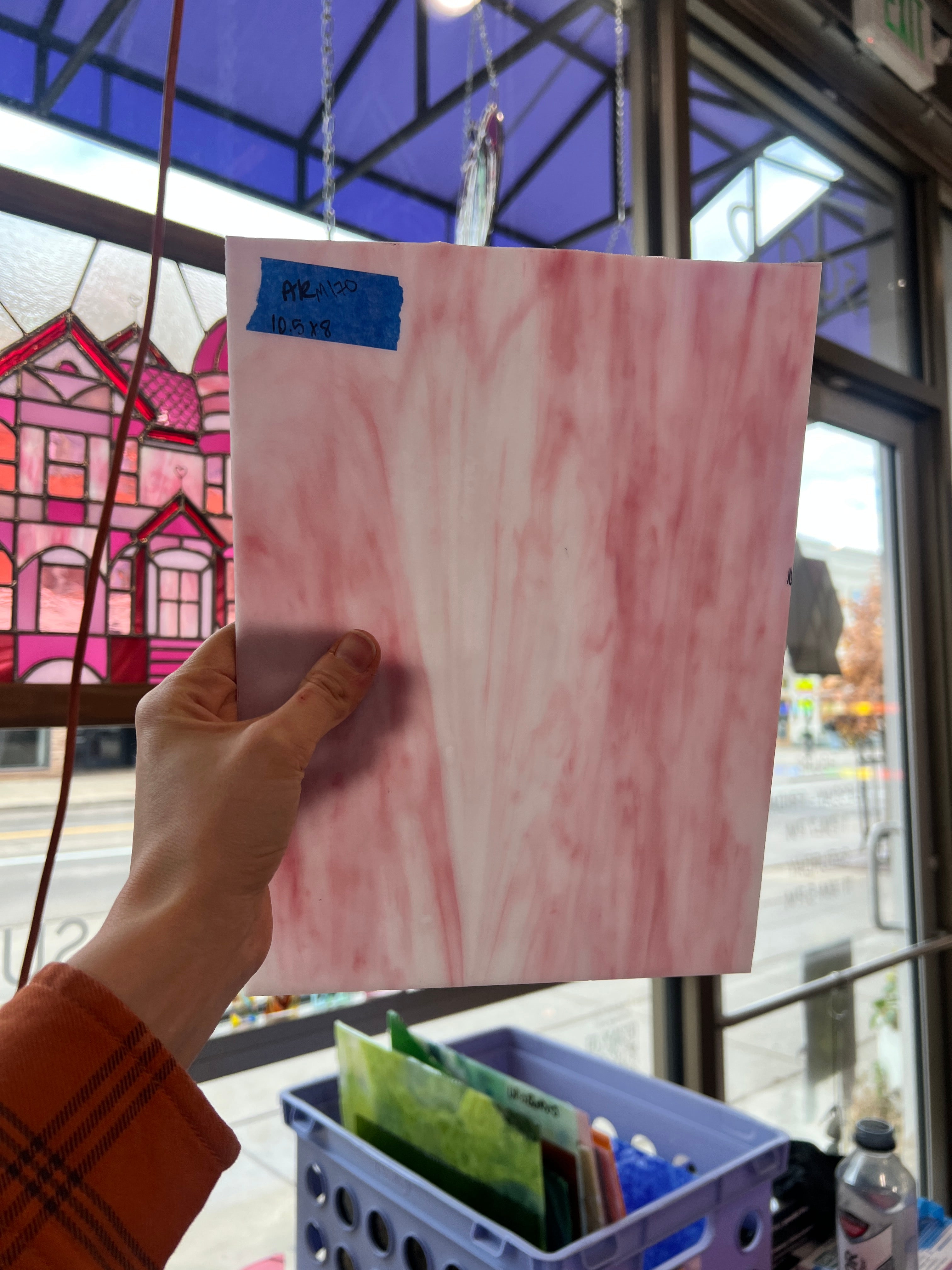 Pink and White Armstrong Sheet Glass Colorado Glassworks   