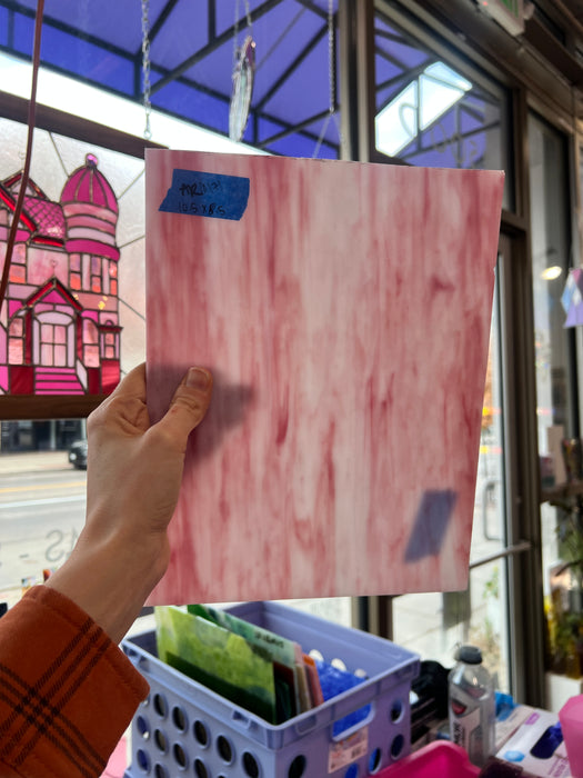 Pink and White Armstrong Sheet Glass Colorado Glassworks   