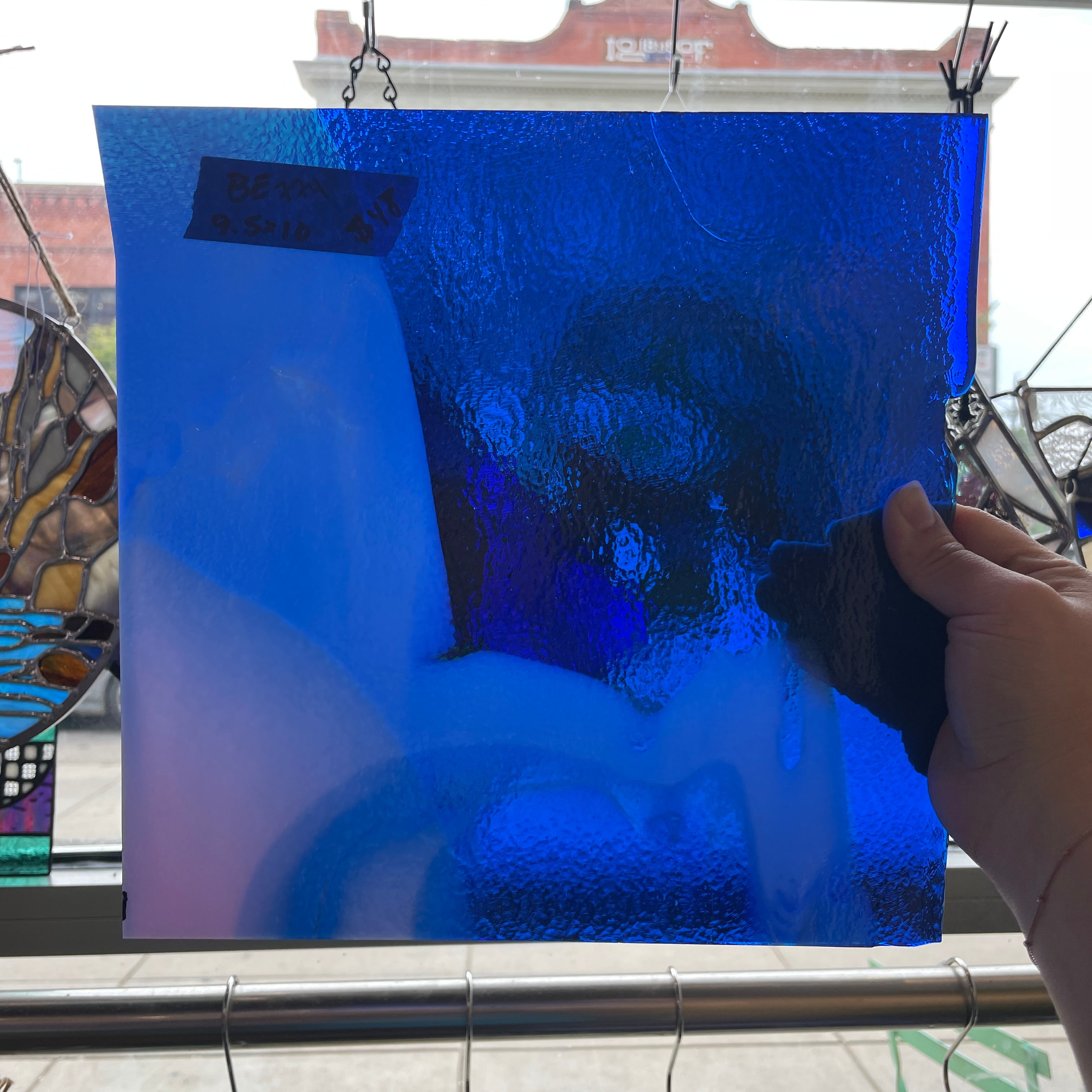 Curious Dark Blue &Neolavender Bullseye Fusible 90 COE Sheet Glass Colorado Glassworks