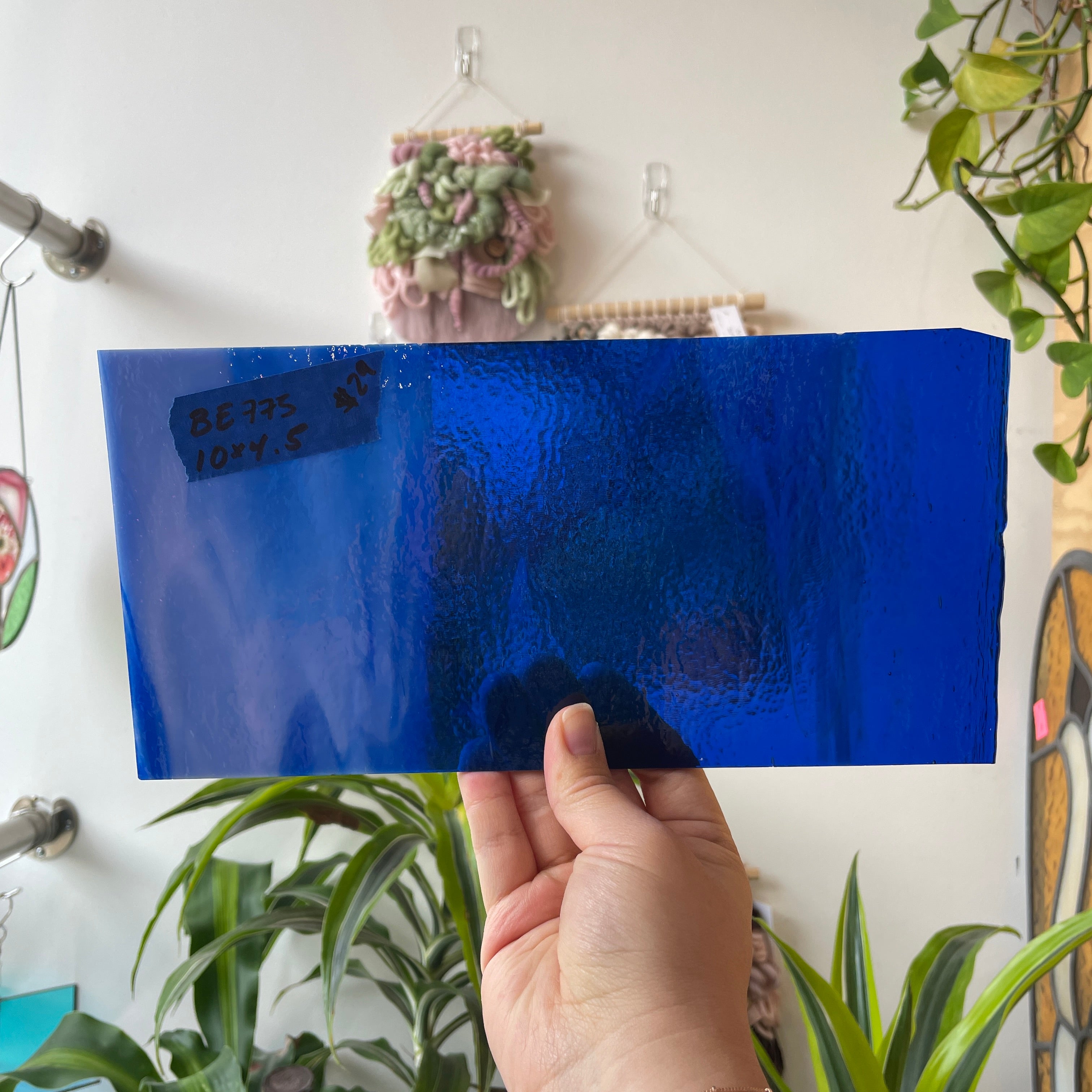 Curious Dark Blue &Neolavender Bullseye Fusible 90 COE Sheet Glass Colorado Glassworks BE775 (10x4.5in)
