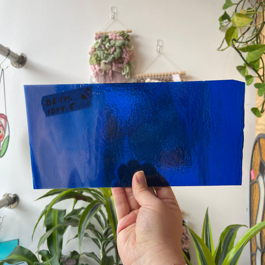 Curious Dark Blue &Neolavender Bullseye Fusible 90 COE Sheet Glass Colorado Glassworks BE775 (10x4.5in)