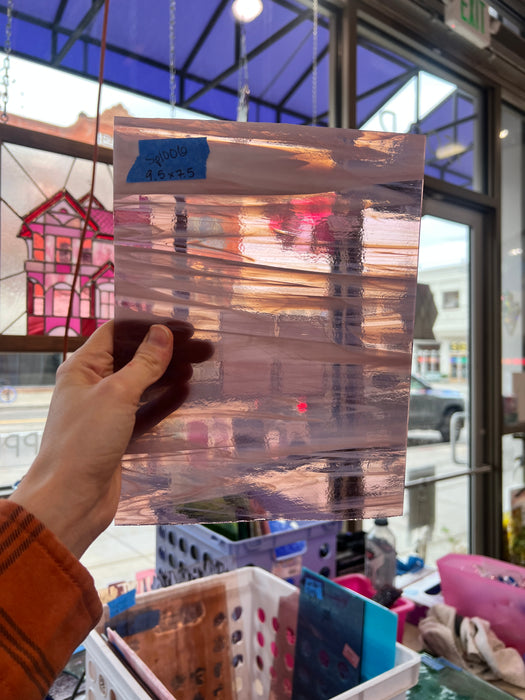 Light Pink/Purple Wispy Vintage Spectrum Sheet Glass Colorado Glassworks   