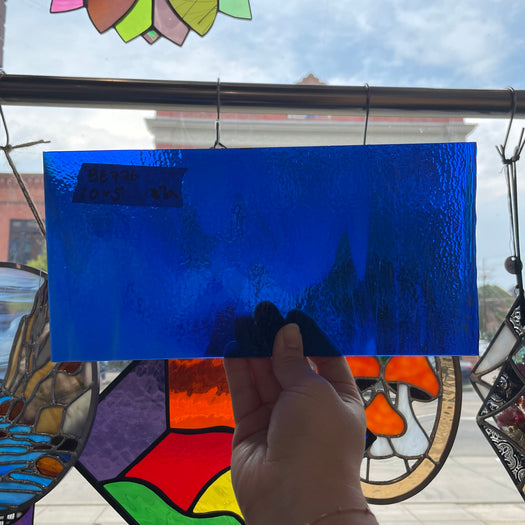 Curious Dark Blue &Neolavender Bullseye Fusible 90 COE Sheet Glass Colorado Glassworks
