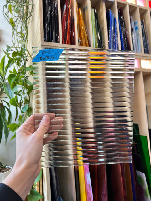 Clear Reeded Industrial Sheet Glass Colorado Glass Works ID359.1 (10x8.5in)