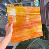 Orange Red Opal Streaky Sheet Glass