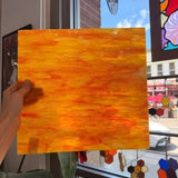 Orange Red Opal Streaky Sheet Glass