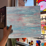 Blue Pink Ripple Textured Sheet Glass