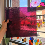 Merlot Pink Red Transparent Textured Sheet Glass