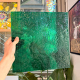 Kelly Green Transparent Hammered Textured Sheet Glass