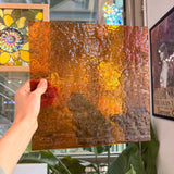 Amber Yellow Transparent Textured Sheet Glass