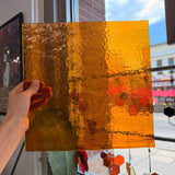 Amber Yellow Transparent Textured Sheet Glass