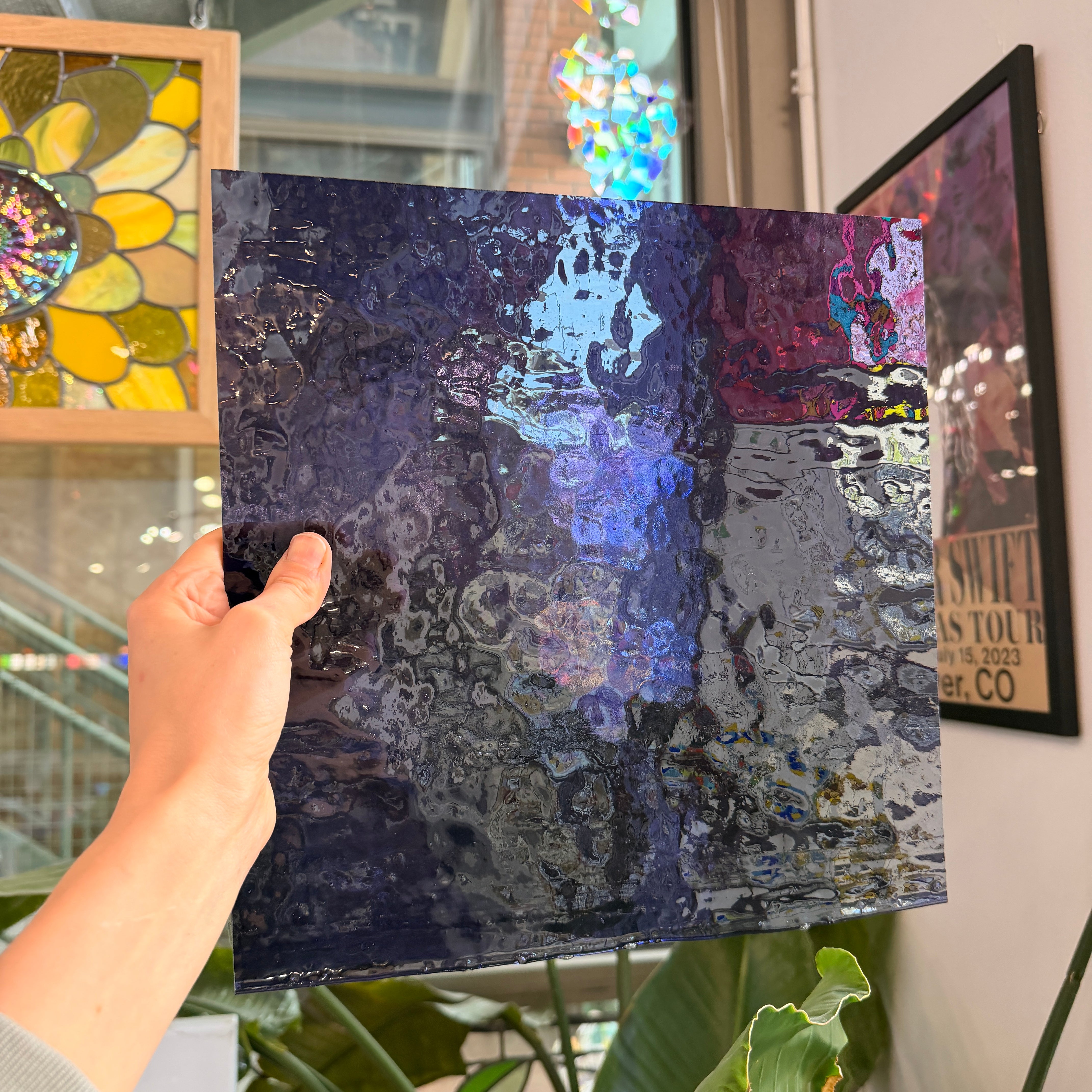 Purple Transparent Textured Sheet Glass