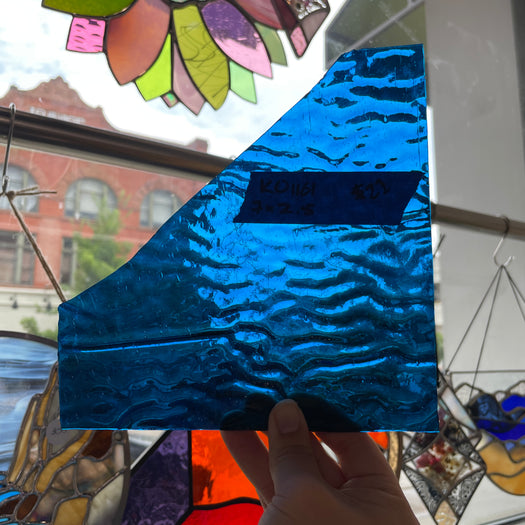 Blue Ripple Kokomo Sheet Glass Colorado Glassworks
