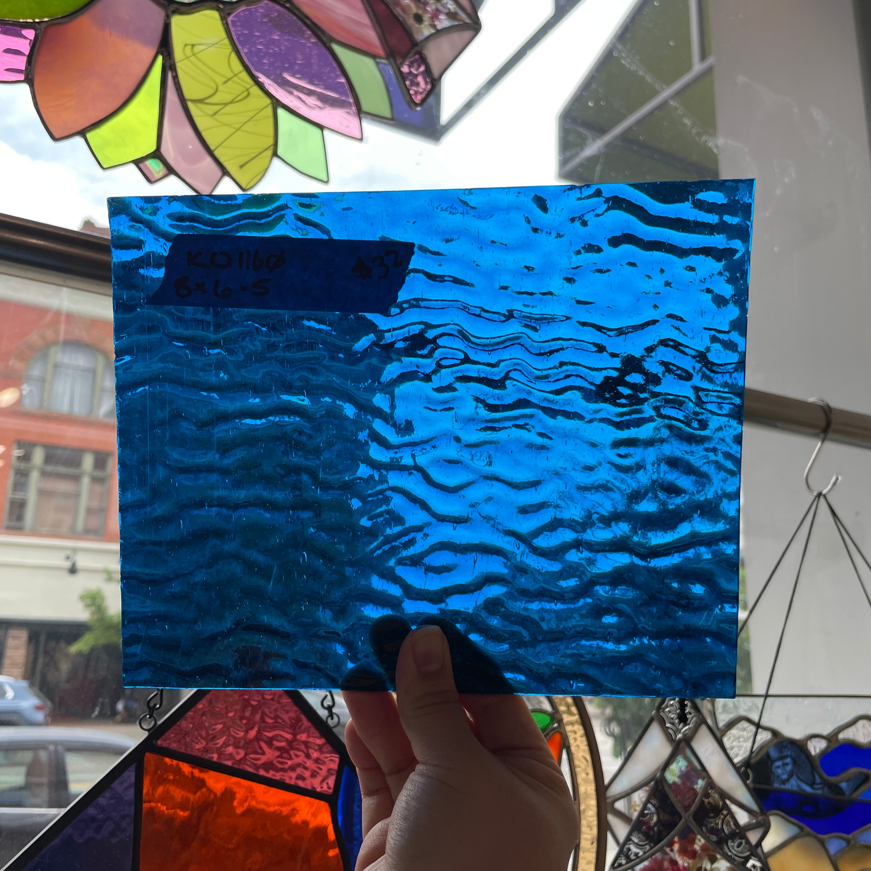 Blue Ripple Kokomo Sheet Glass Colorado Glassworks