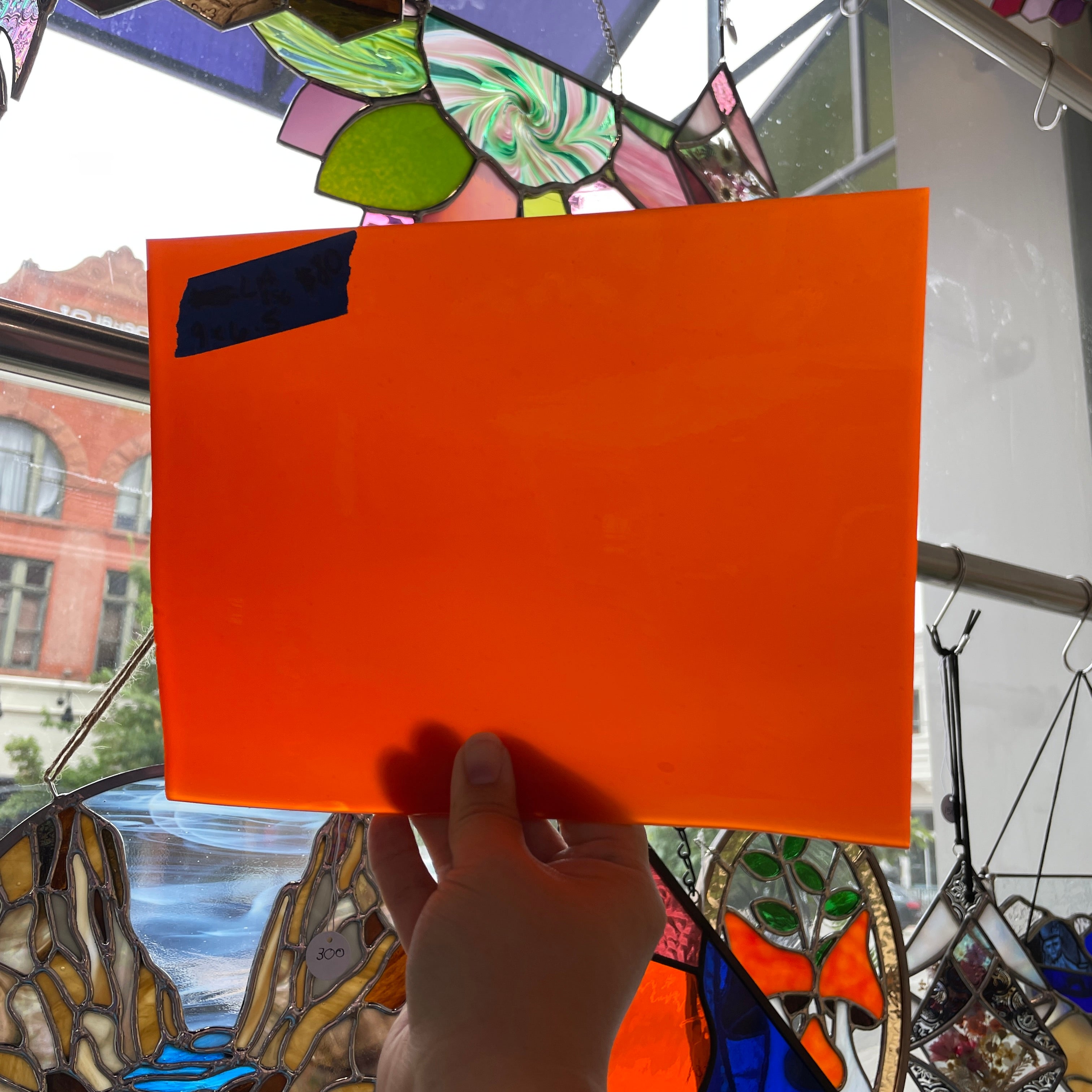 Fire Orange Flash Glass Mouth Blown Lamberts Sheet Glass Colorado Glassworks