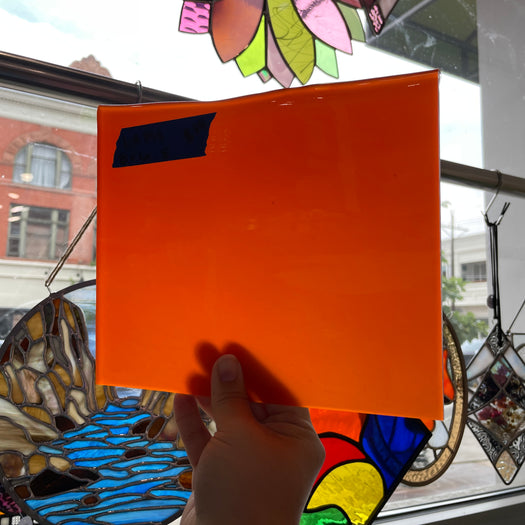 Fire Orange Flash Glass Mouth Blown Lamberts Sheet Glass Colorado Glassworks