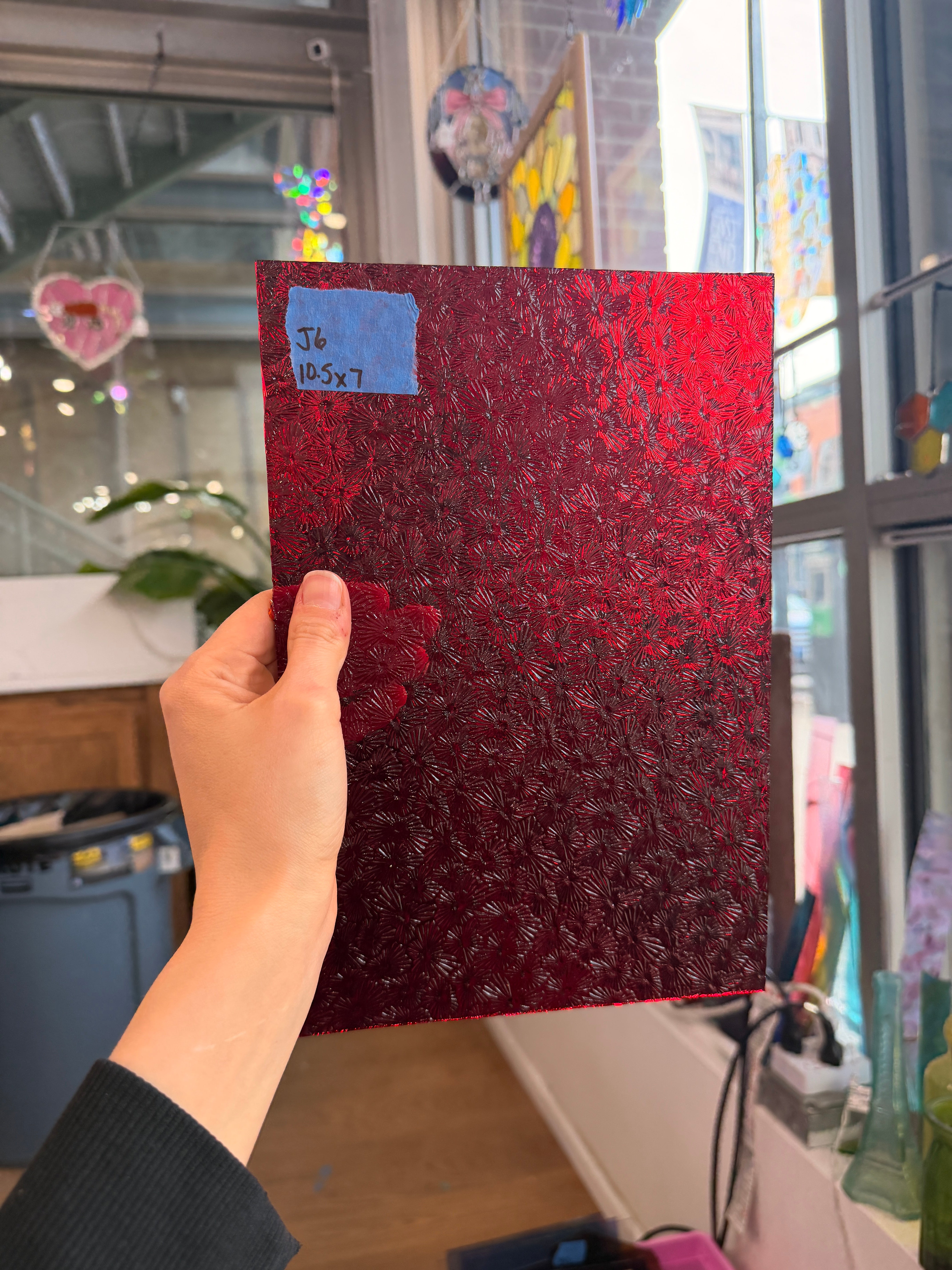 Red/Scarelett Florentine Wissmach Sheet Glass Colorado Glassworks