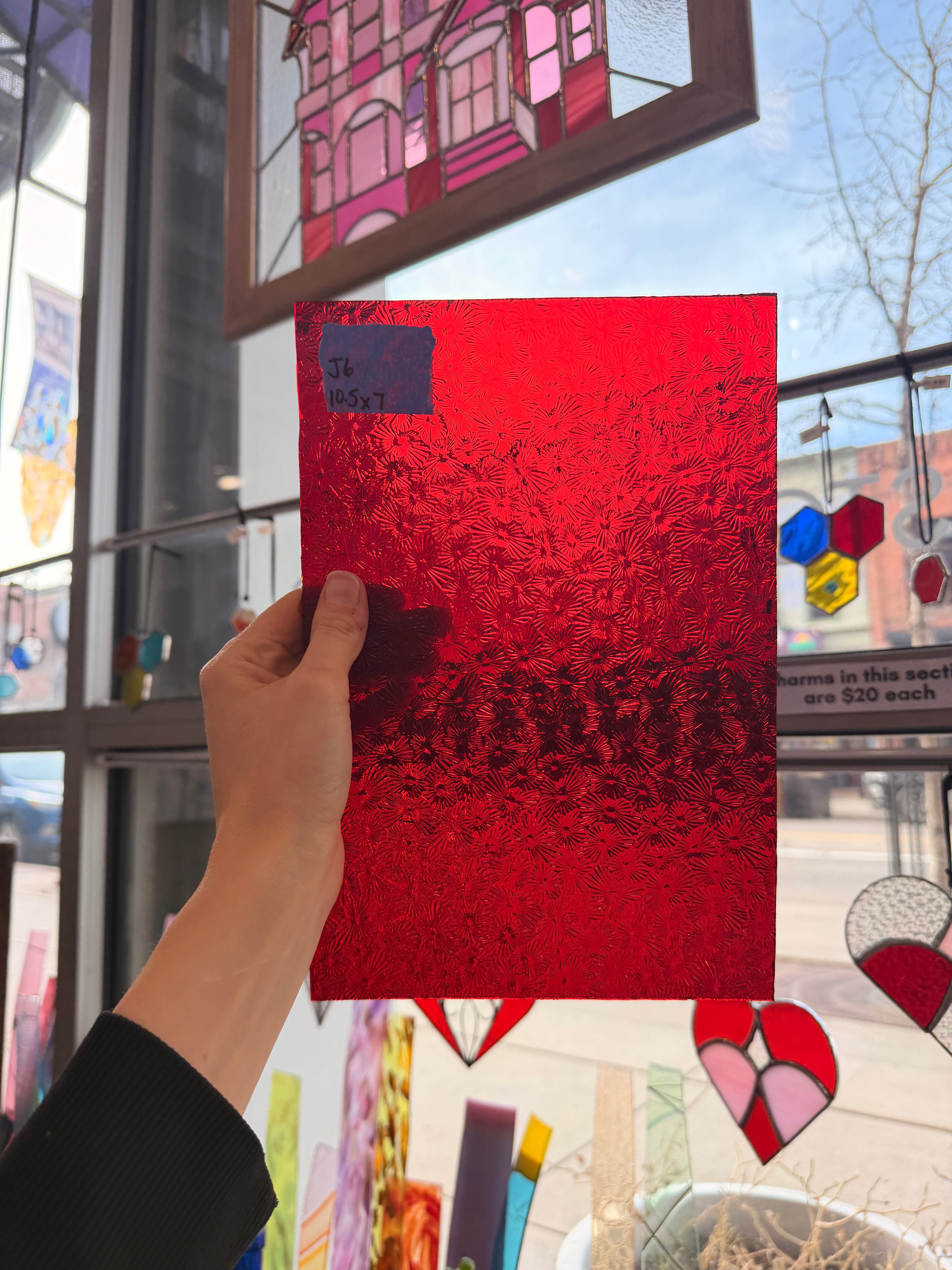 Red/Scarelett Florentine Wissmach Sheet Glass Colorado Glassworks