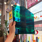 Mixed Green Blue Mouth Blown Lamberts Sheet Glass Colorado Glassworks